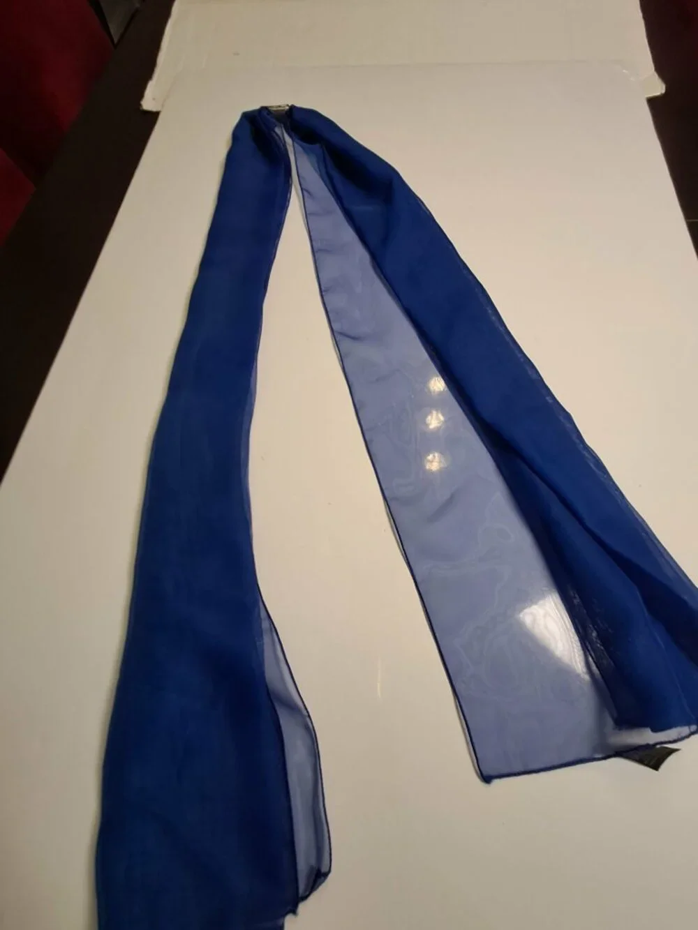 Royal Blue Sheer Silk Feel Scarf Lightweight Elegant Wrap